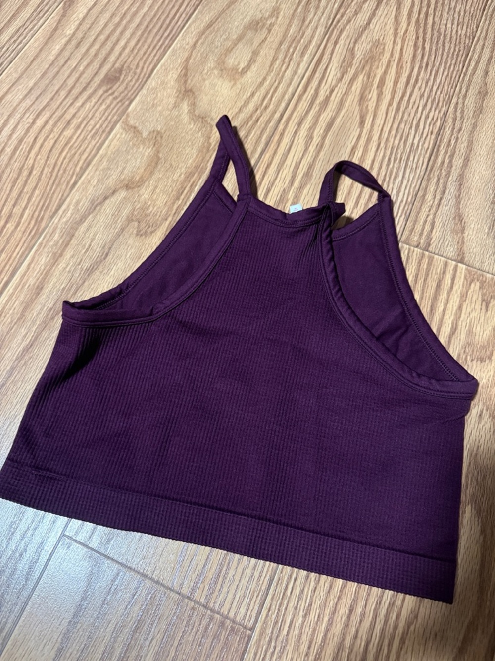 SO Plum Ribbed Crop Tank - Picture 2 of 3